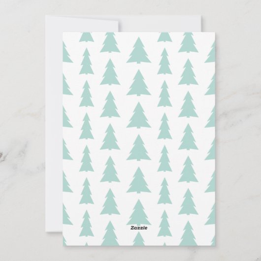 Moderne Coole Weihnachten Script Light Green Trees (Rückseite)