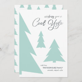 Moderne Coole Weihnachten Script Light Green Trees