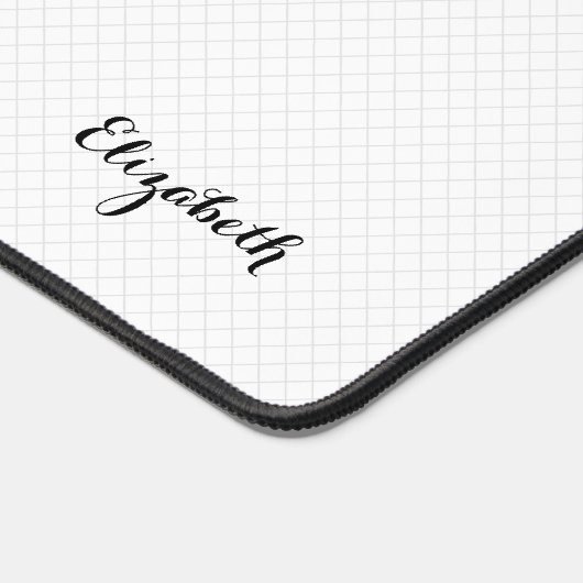 Moderne Coole Weiße Quadrate Design Schwarz Mit Mo Schreibtischunterlage (Ecke)