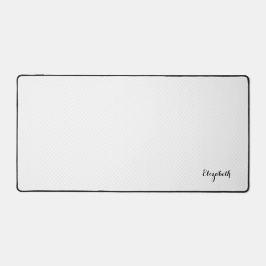 Moderne Coole Weiße Quadrate Design Schwarz Mit Mo Schreibtischunterlage (Vorderseite)