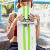 Moderne, Coole, weiße Streifen Mit Monogramm Skateboard