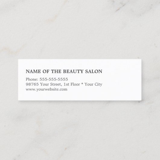 Moderne Coole Weißschere Grauhaarstylistin Mini Visitenkarte (Rückseite)