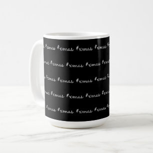 Moderne Coole XMAS Schwarz-Weiß-Muster Kaffeetasse