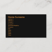 Moderne Copper Orange Elegante Visitenkarte (Rückseite)