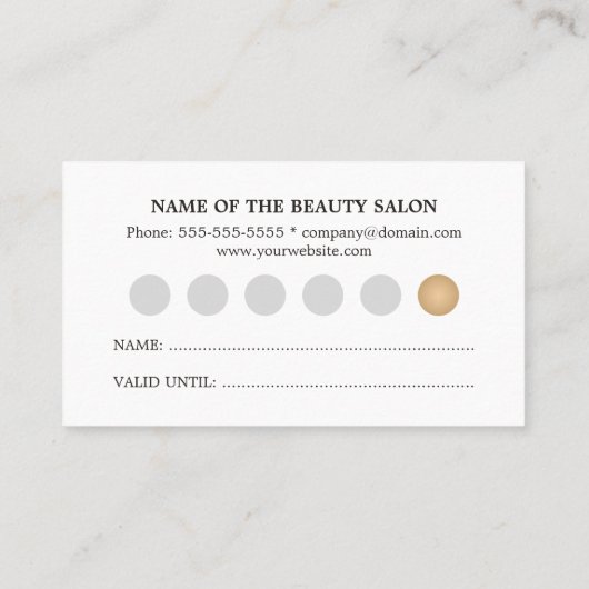 Moderne Copper Striy Gray Beauty Loyalty Card Treuekarte (Rückseite)