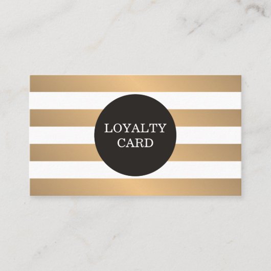 Moderne Copper Striy Gray Beauty Loyalty Card Treuekarte (Vorderseite)