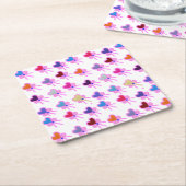 Moderne Coquette Strahlendes Herz Bogen Muster Rechteckiger Pappuntersetzer (angewinkelt)