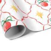 Moderne Coquette-Weihnachtskugel-Sternenmuster Geschenkpapier (Rolleneckpunkt)