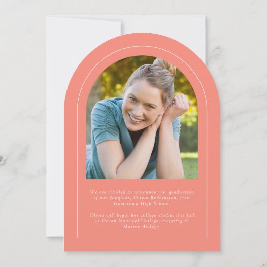 Moderne Coral 2 Foto Arch Abschluss Ankündigung (Rückseite)