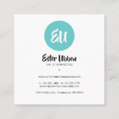 Moderne Coral & Blue Diamond Muster Business Card Quadratische Visitenkarte (Vorderseite)