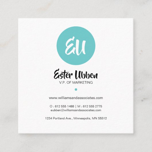 Moderne Coral & Blue Diamond Muster Business Card Quadratische Visitenkarte (Vorderseite)