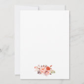 Moderne Coral Floral Gold Geometric Wedding W Einladung (Rückseite)