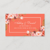 Moderne Coral Floral Wedding Card Begleitkarte (Vorderseite)