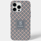 Moderne Coral Grey iPhone Hülle Chic Name Organize (Rückseite)