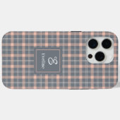 Moderne Coral Grey iPhone Hülle Chic Name Organize (Rückseite (Horizontal))