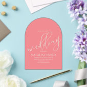 Moderne Coral Mute Script Minimal Hochzeit Acryleinladungen (Insitu (Hochzeit))