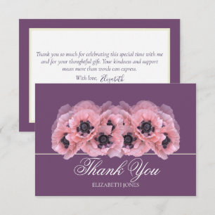 Moderne Coral Pink Mohn Dankeschön für die Hochzei Dankeskarte