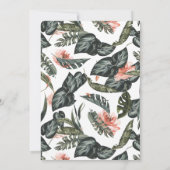 Moderne Coral Tropics Frame Hochzeit Einladung (Rückseite)