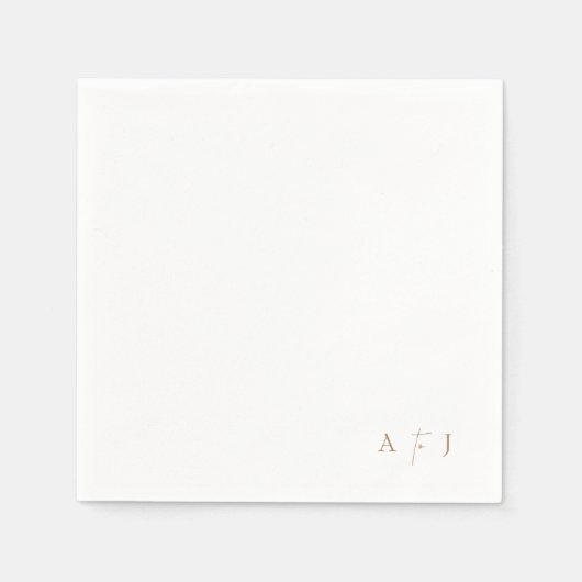 Moderne Corner Initials "to" Weddingecke Serviette (Vorderseite)