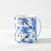 Moderne Cornflower Royal Blume Kaffeetasse (VorderseiteRechts)