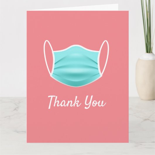 Moderne Coronavirus Maske Vielen Dank geklappte Ka Dankeskarte (Vorderseite)