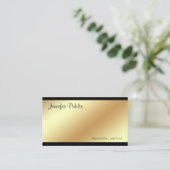 Moderne Corporate Elegant Black and Gold Schlicht Visitenkarte (Stehend Vorderseite)