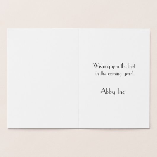 Moderne Corporate Holiday Card im Silberstreifen a Folienkarte (Innenseite)