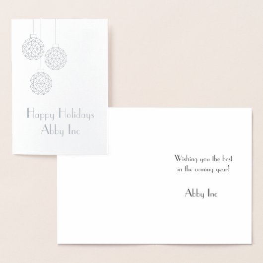 Moderne Corporate Holiday Card im Silberstreifen a Folienkarte (Anzeige)