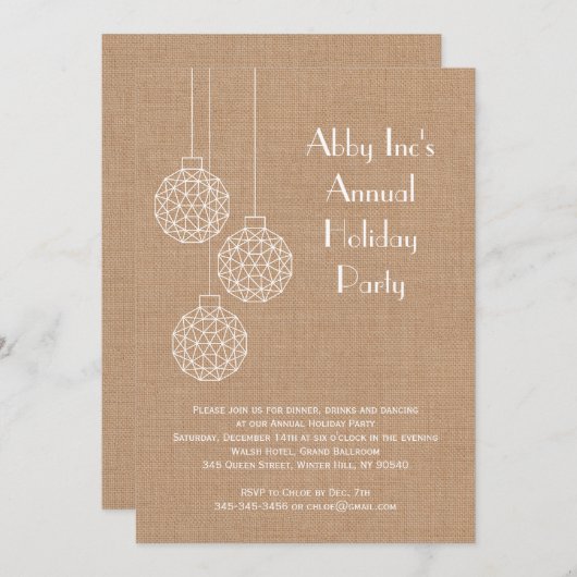 Moderne Corporate Holiday Party Einladung - braun (Vorne/Hinten)