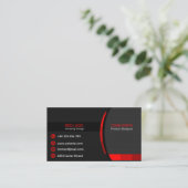 Moderne Corporate Red und Black Business Card Visitenkarte (Stehend Vorderseite)