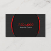 Moderne Corporate Red und Black Business Card Visitenkarte (Rückseite)