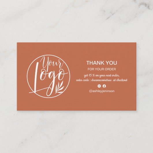 Moderne Cotta minimalistische Logo-Bestellung Viel Visitenkarte (Vorderseite)