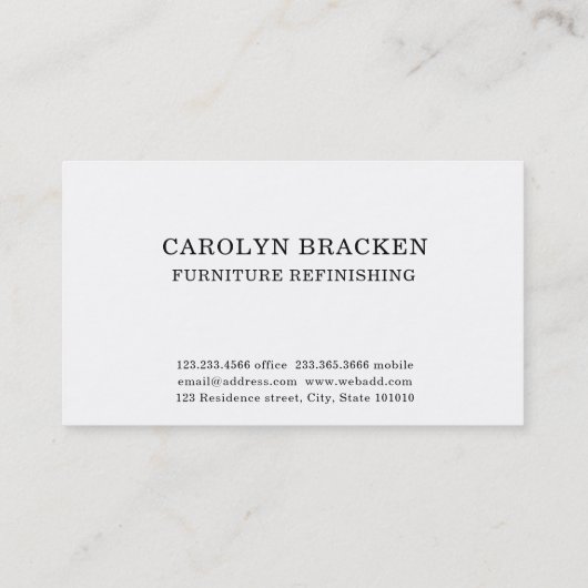 Moderne Couch-Innenarchitektur-Möbel-Polsterung Visitenkarte (Rückseite)