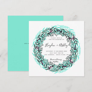 Moderne Country-Aquarell-Hochzeit Urlaub Einladung