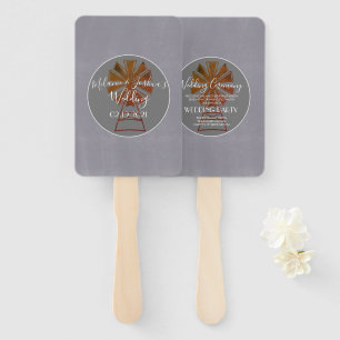 Moderne Country Windmill Gray Stone Barn Wedding Fächer