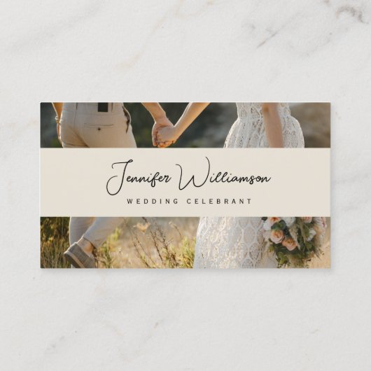 Moderne Couple Wedding Celebrant Business Card Visitenkarte (Rückseite)
