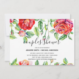Moderne COUPLES SHOWER Aquarellfarben Rose handsch Einladung