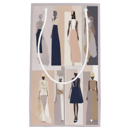 Moderne Couture Collage Gift Bag Kleine Geschenktüte (Vorderseite)