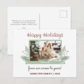 Moderne Covid Holiday Family Virtual Foto Gruß Postkarte (Vorne/Hinten)