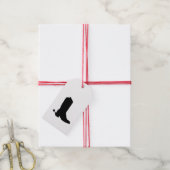 Moderne Cowboy Boot Spurs Silhouette Schwarz-weiß Geschenkanhänger (Mit Garn)