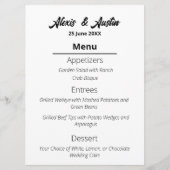 Moderne Cowboy-Braut-Western-Hochzeit Menükarte (Vorderseite)