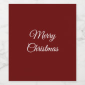 Moderne Cranberry roter Weihnachtsfest Weinetikett (Einzelnes Label)