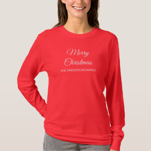 Moderne Cranberry-rotes festliches Weihnachten T-Shirt