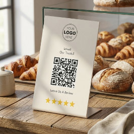 Moderne Cream-Bäckerei Bewertungsanfrage QR-Code Sockelschild