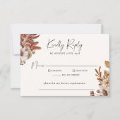 Moderne Cream Boho Minimalistische Script-Hochzeit RSVP Karte (Vorderseite)