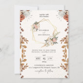 Moderne Cream Boho Script Hochzeit Einladung (Vorderseite)