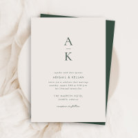 Moderne Cream Green Monogram Earth Tone Hochzeit