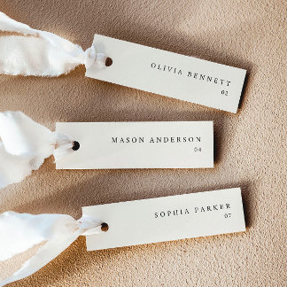 Moderne Cream Simple Wedname Platzkarten