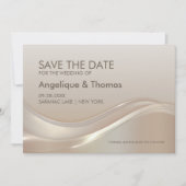 Moderne Cream Wedding rettet das Datum Save The Date (Vorderseite)