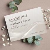 Moderne Cream Wedding rettet das Datum Save The Date